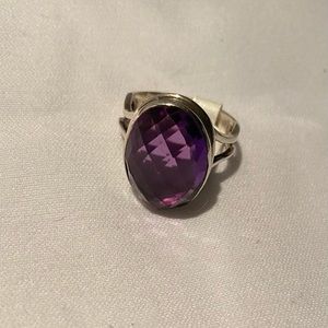 Amethyst sterling silver ring